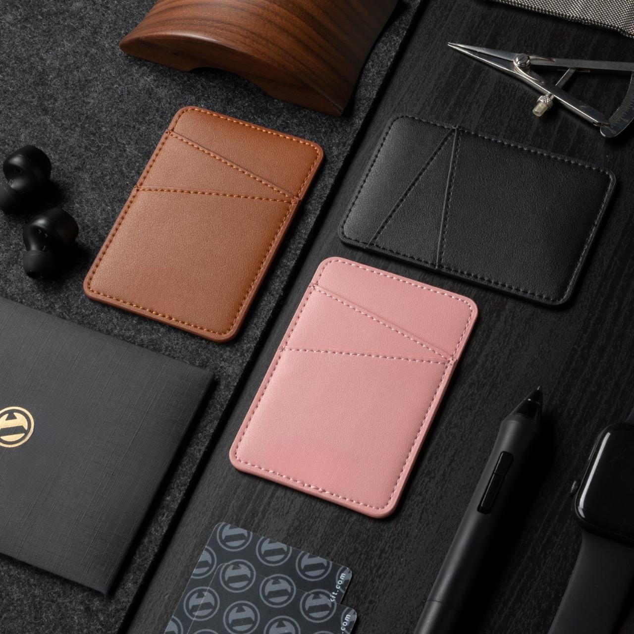 VPA101 - Phone Card Holder Slim Leather Adhesive Pocket