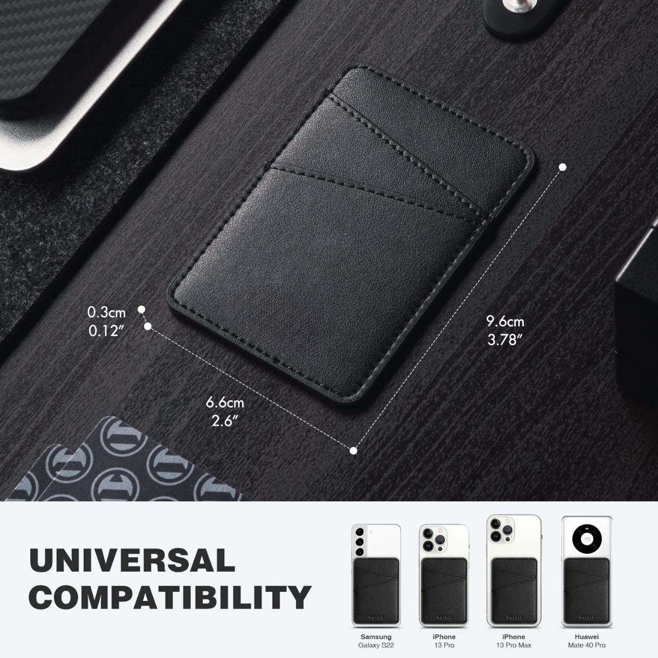 VPA101 - Phone Card Holder Slim Leather Adhesive Pocket