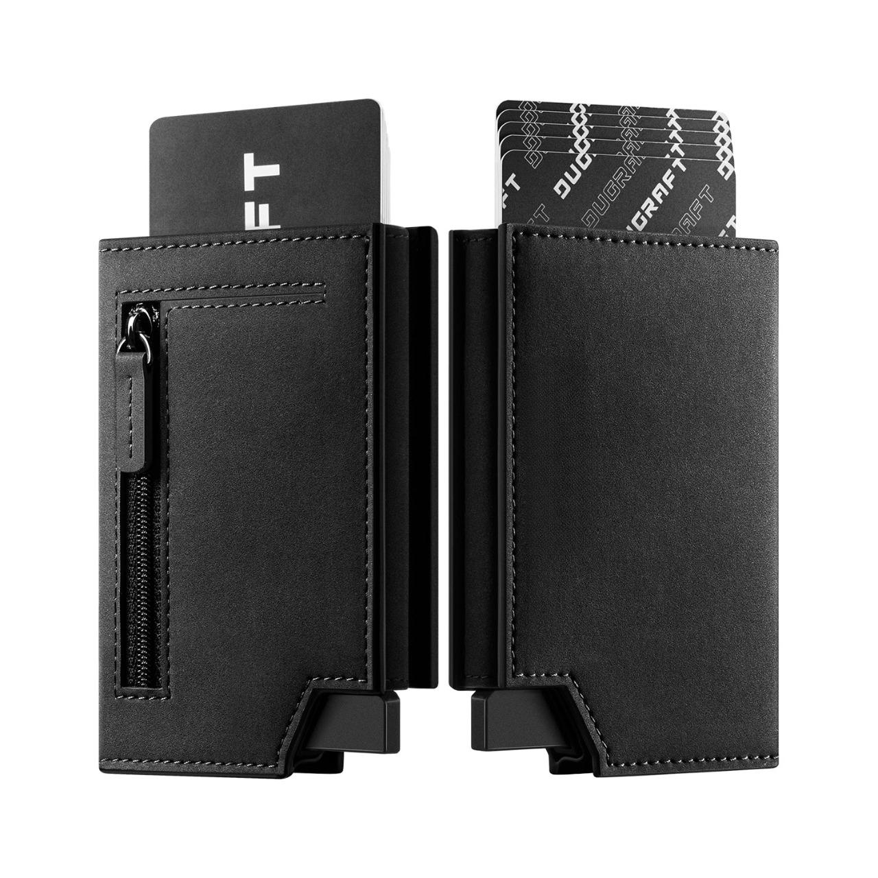 DC302- New patented sliding mechanism bifold wallet with bill pocket and magnetic closure